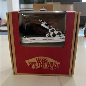 Vans Kids Checkerboard Slip-On Crib Shoes - Black and White